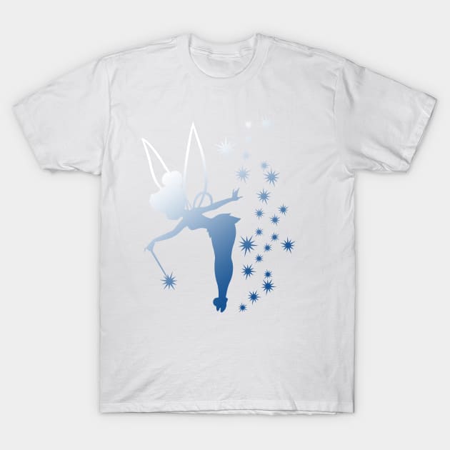 Blue White Tinkerbell Ombre T-Shirt by ijsw